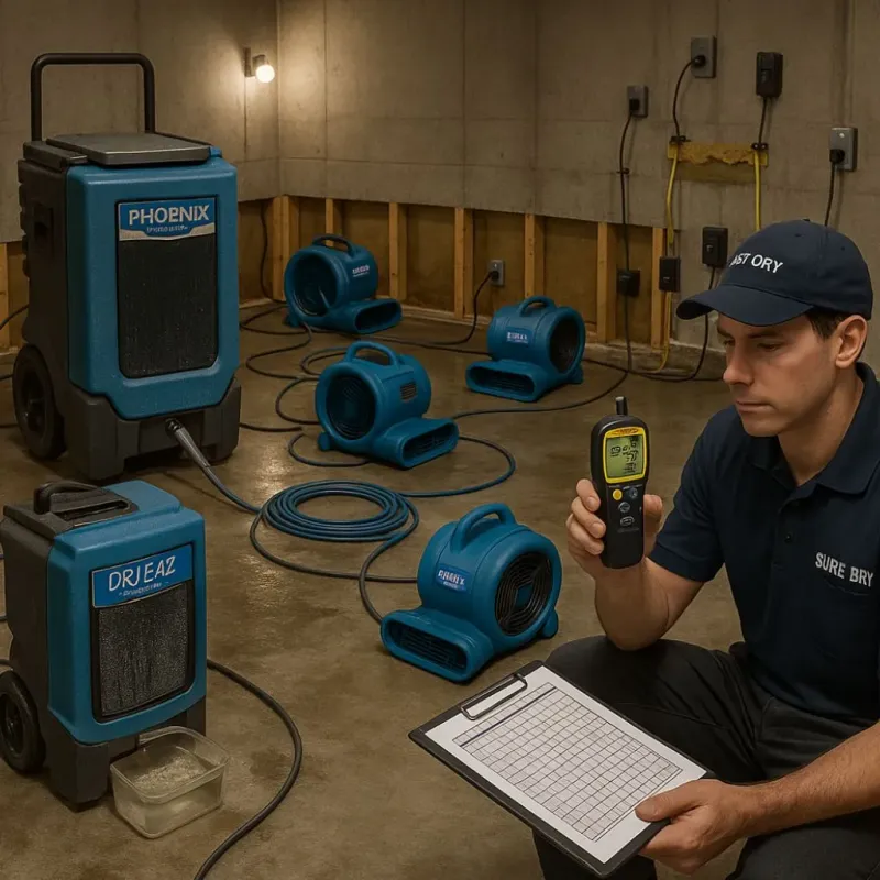 Structural Drying and Dehumidification process in La Plata, MD